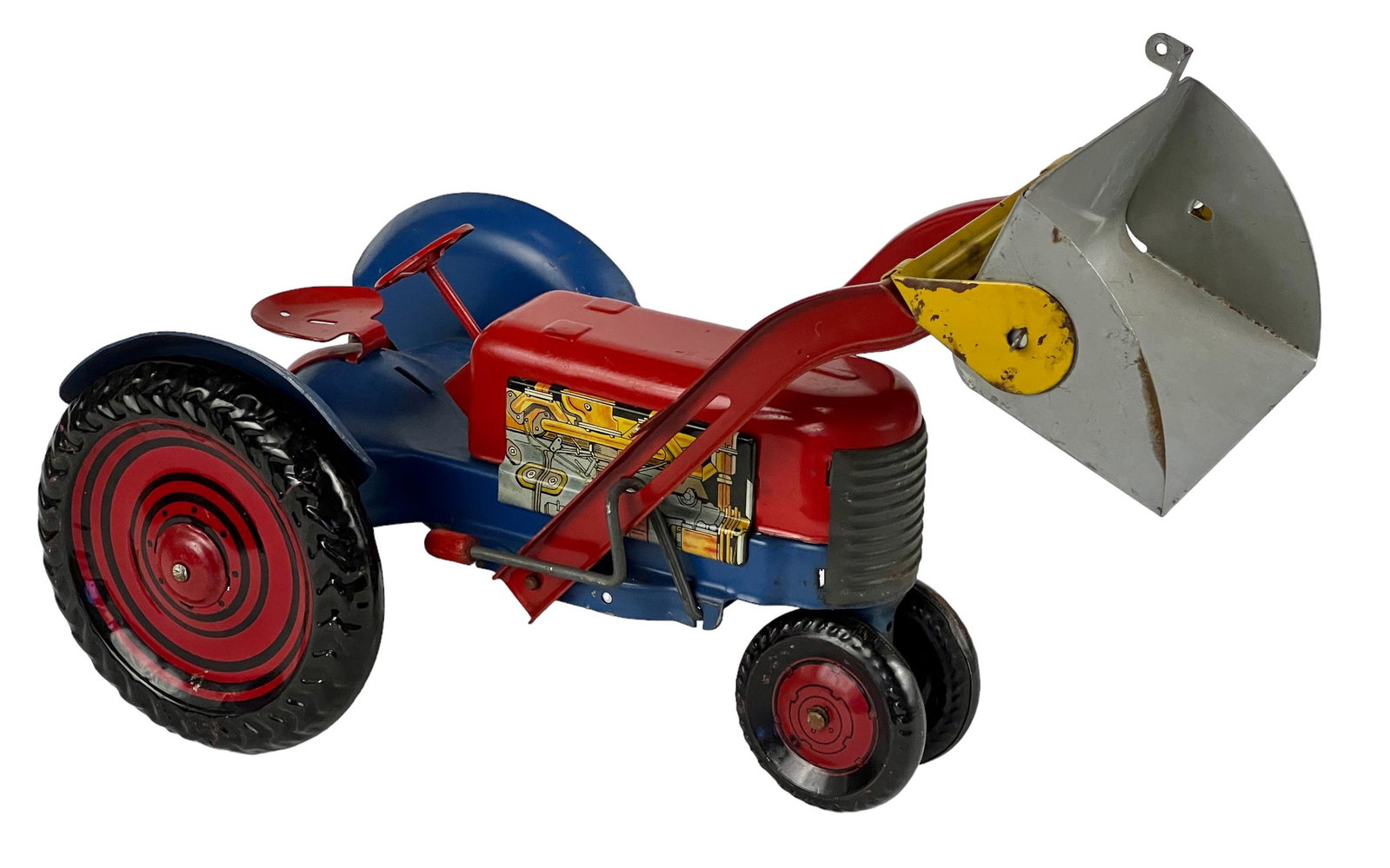 Large Vintage Tin Toy Marx Tractor: Large Vintage Tin Toy Marx Tractor. Approx 16 in Long.