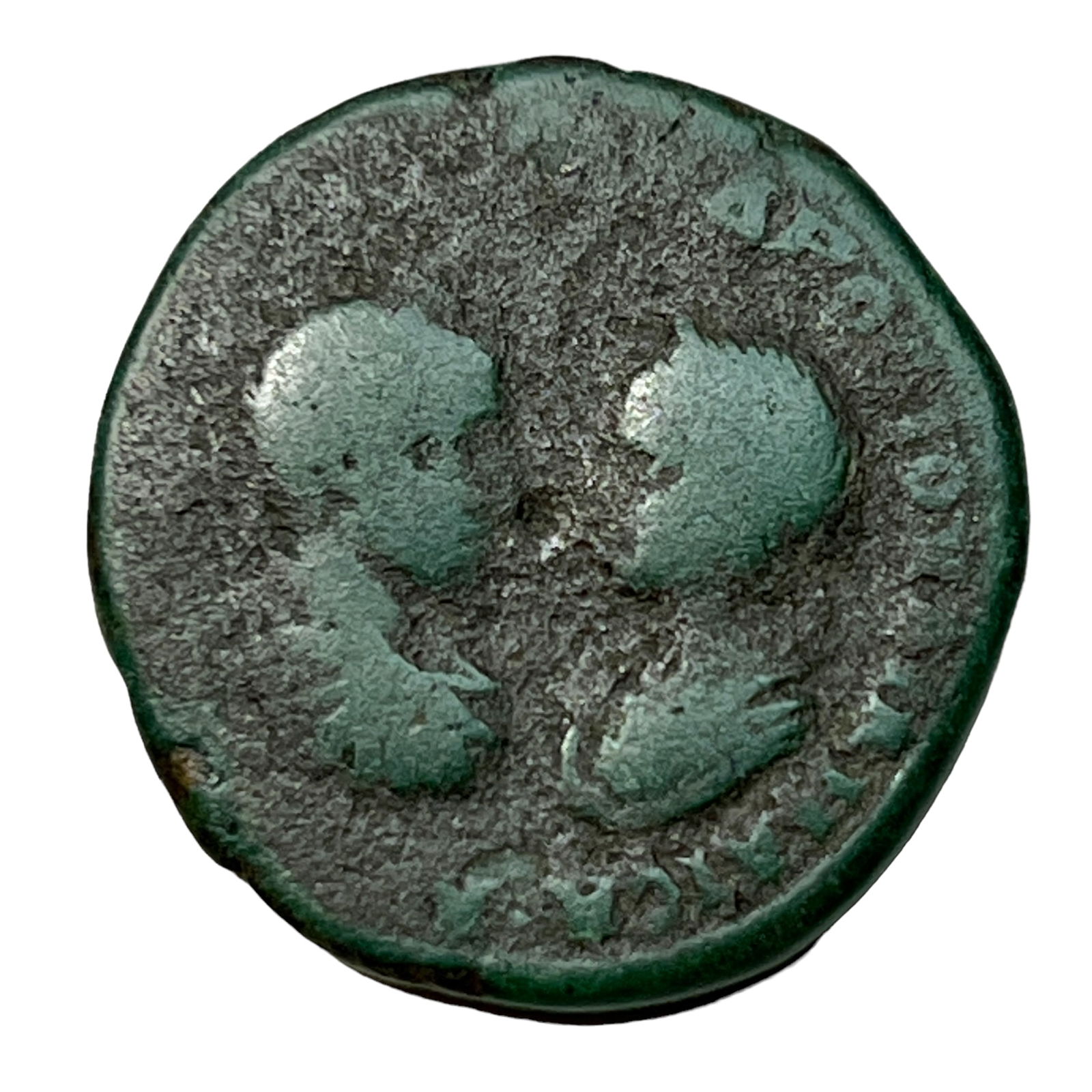 Authentic ancient Roman Bronze Coin from 218 to 222 AD. (1 of 3)