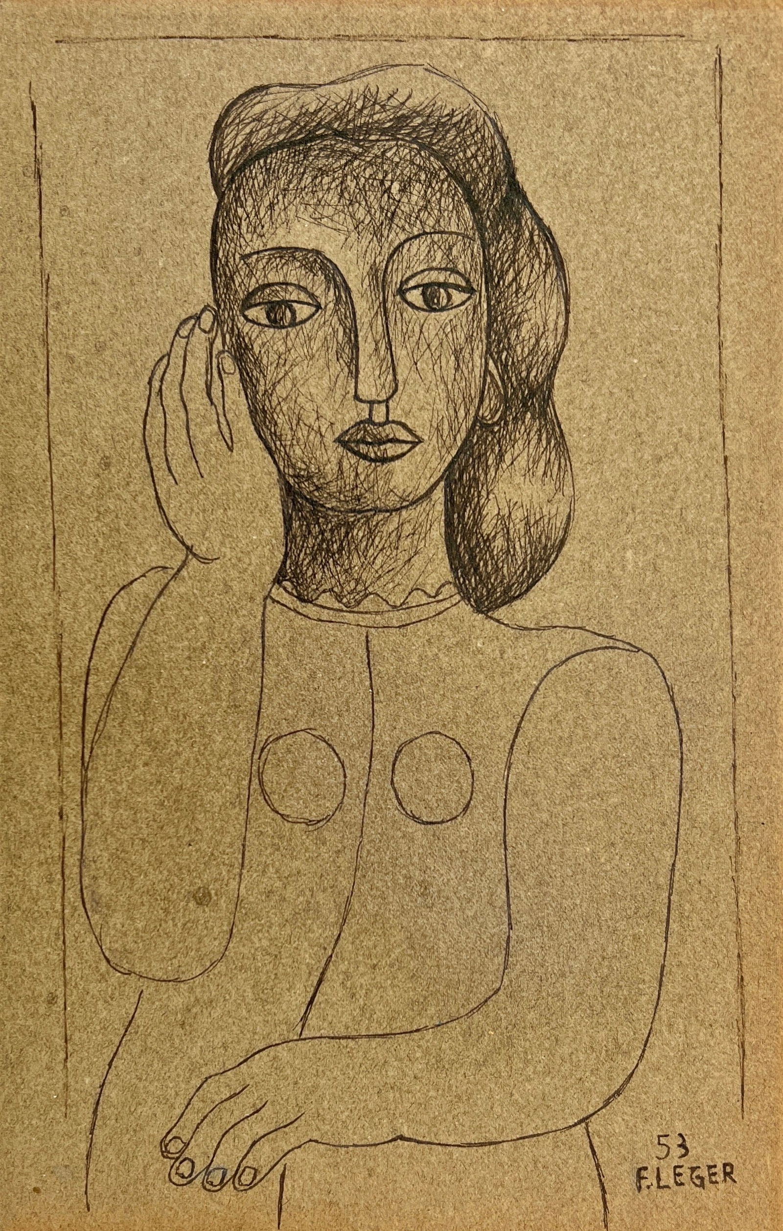 Fernand Leger, Ink on cardboard. (1 of 2)