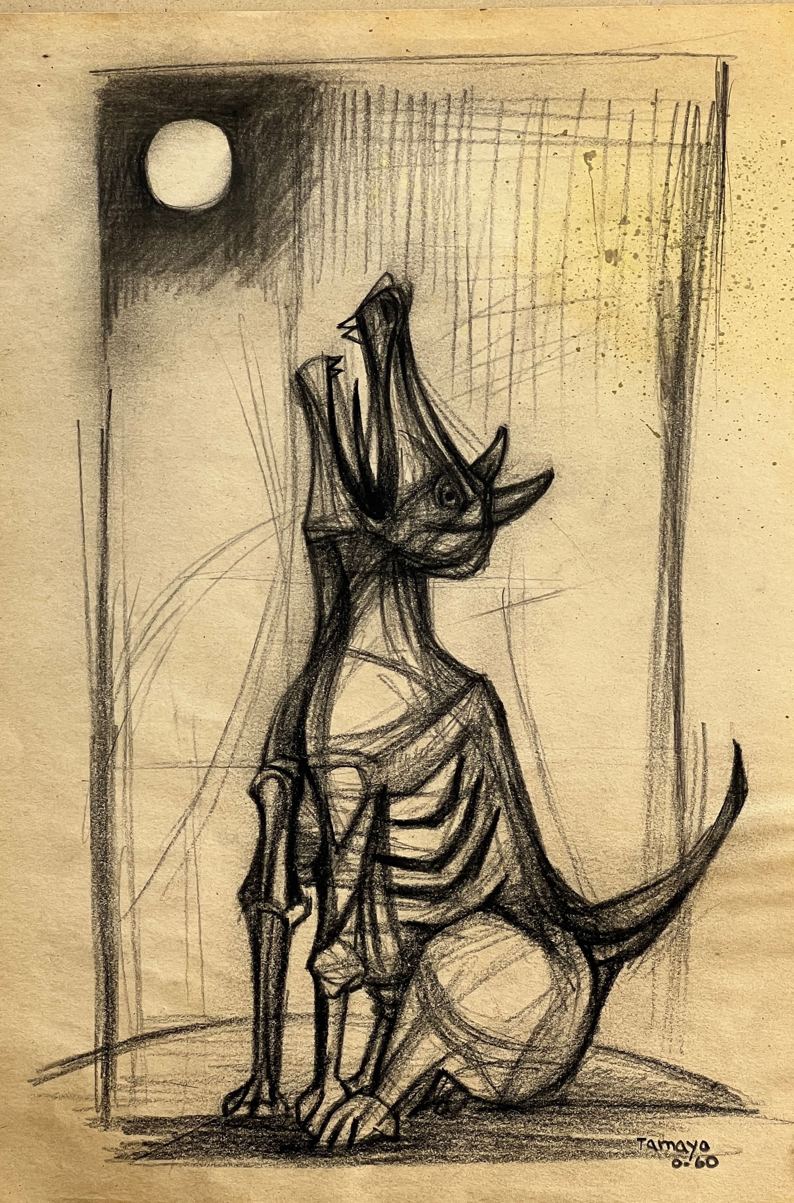 Rufino Tamayo, Charcoal on paper. (1 of 2)