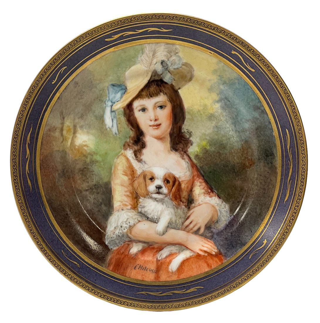 Antique Limoges France Hand Painted Porcelain Cabinet Plate. Signed. (1 of 6)