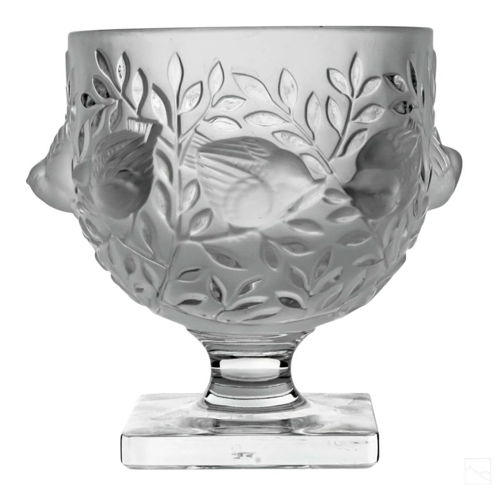 Lalique French Crystal Elizabeth Bird & Flora Vase. (1 of 11)