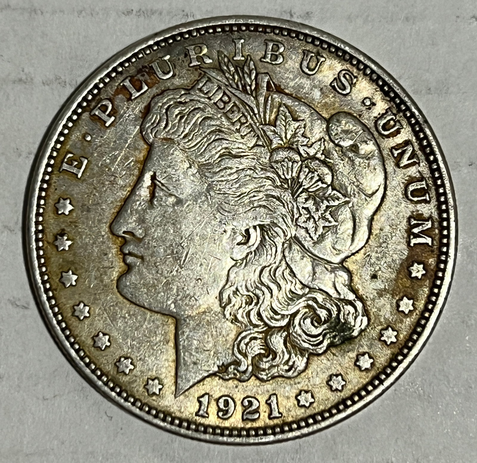 1921 D US Morgan Silver Dollar.: 1921 D US Morgan Silver Dollar. Please look at photos for condition, out of recent long term collection.