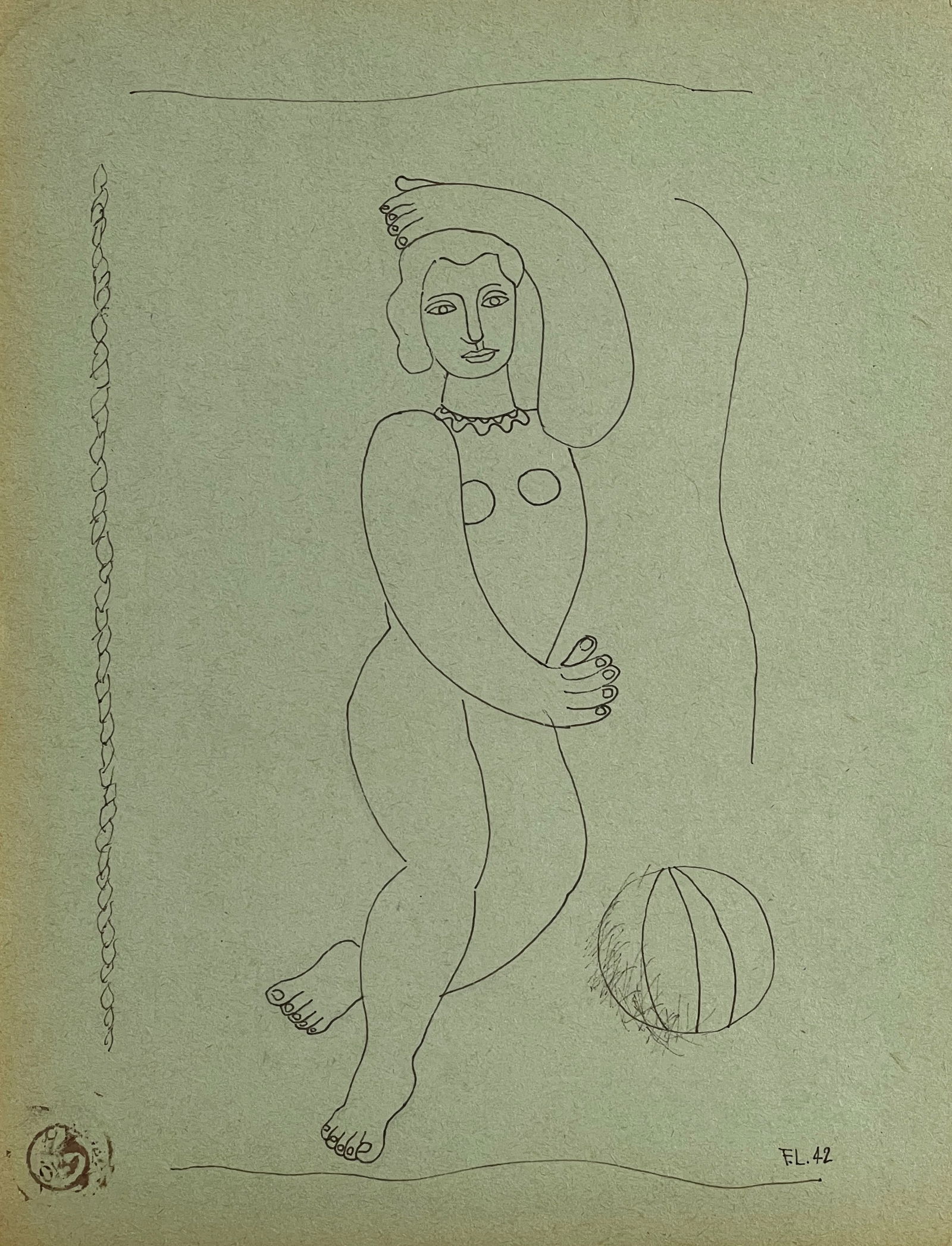 Fernand Leger, Ink on cardboard. (1 of 2)