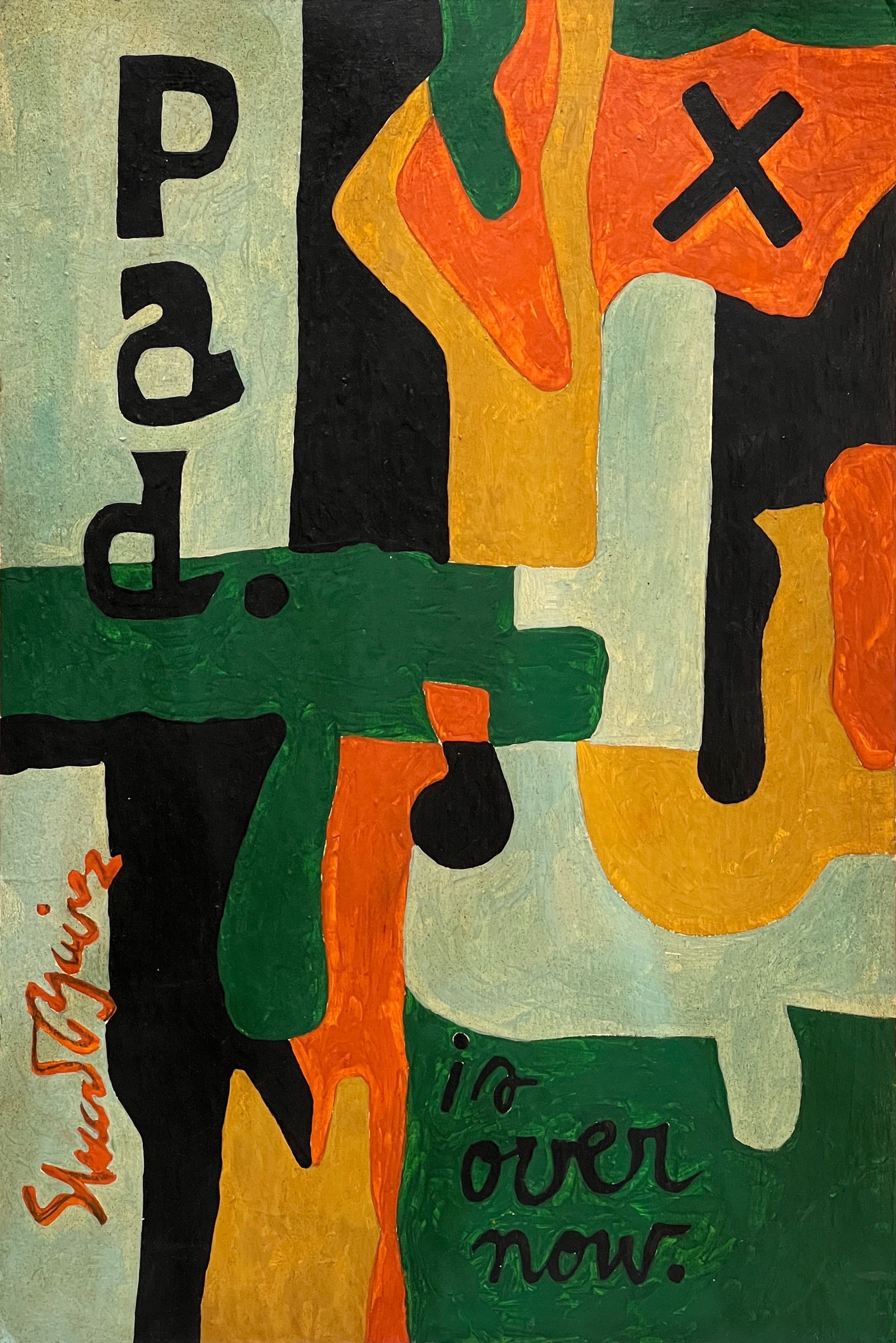 Stuart Davis, Mixed media on cardboard. (1 of 2)