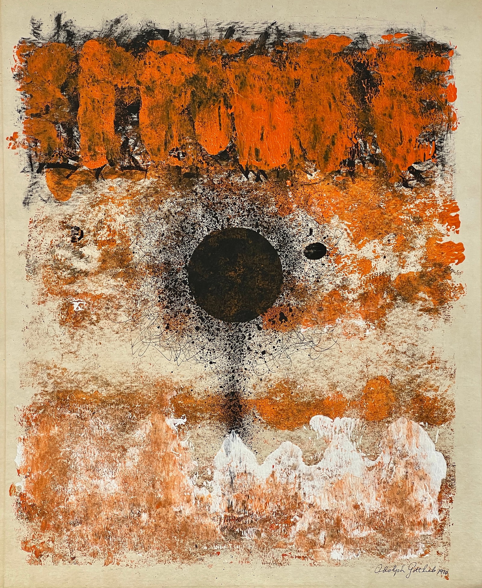 Adolph Gottlieb, Mixed media on cardboard. (1 of 2)