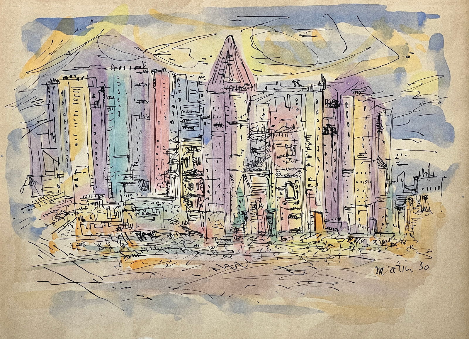 John Marin, Ink and watercolor on paper. (1 of 2)