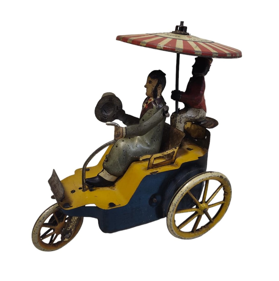 VINTAGE TIN LEHMANN #345 TRI-CYCLE TIN WIND UP TOY . (1 of 9)