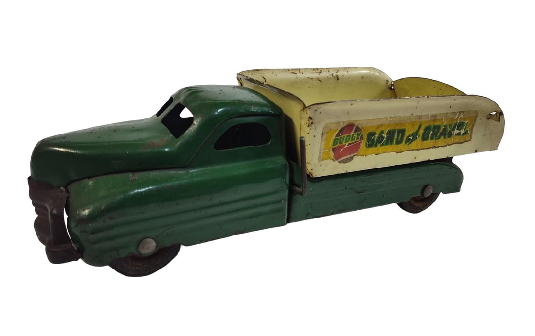 Vintage Pressed Steel Buddy L Sand & Gravel Dump Truck Toy. (1 of 5)