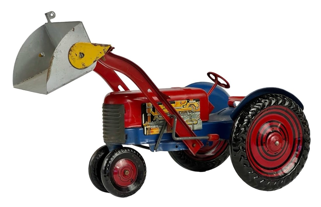 Large Vintage Tin Toy Marx Tractor.: Large Vintage Tin Toy Marx Tractor. Approx 16 in Long. Made in USA.