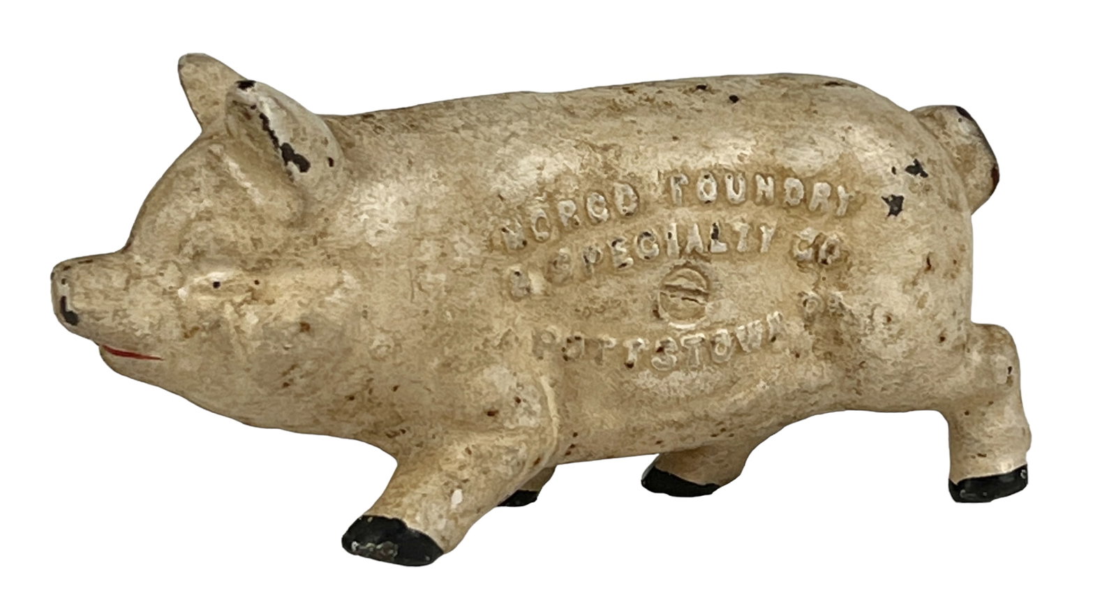 Vintage Cast Iron Norco Advertising Pig / Piggy Bank.: Vintage Cast Iron Norco advertising Pig / Piggy bank, Approx 6" Long x 3" Tall.