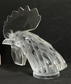 Lalique Frosted Crystal "Tete de Coq" Rooster Head.