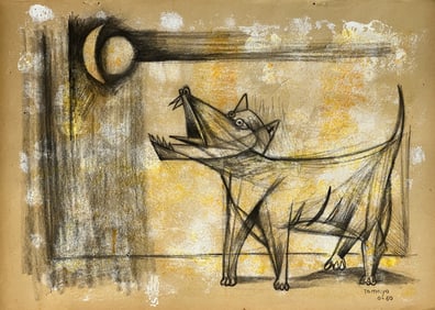 Rufino Tamayo, Charcoal and tempera on paper.