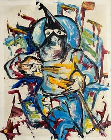 Rene Portocarrero, Oil on Cardboard..