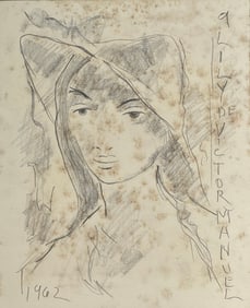 Victor Manuel, Charcoal and graphite on  cardboard.