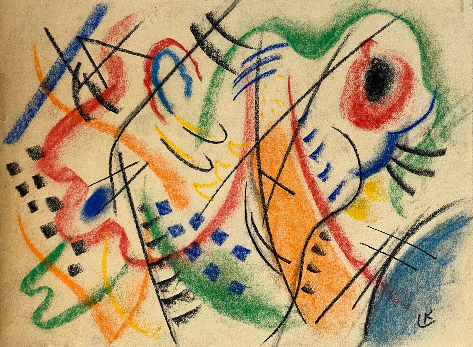 Wassily Kandinsky, Pastel on paper.: Attr. Wassily Kandinsky (1866-1944) Title: Untitled (Landscape), Medium: Pastel on paper, Size: 9" H x 12" W (inches), Date: ca. 1920-25. This lot is accompanied by a COA (Certificate of Attribution) 