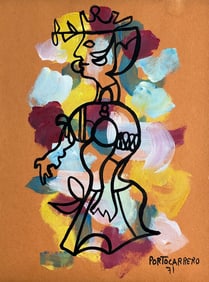 Rene Portocarrero, Gouache on paper.