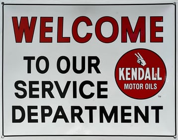 Vintage Style Kendall Motor Oil Enamel / Porcelain Advertisement Sign.