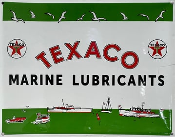 Vintage Style Texaco Marine Enamel / Porcelain Advertisement Sign.