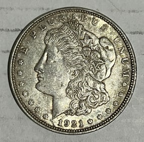 1921 D US Morgan Silver Dollar.