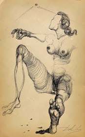 Salvador Dali, Ink on paper.