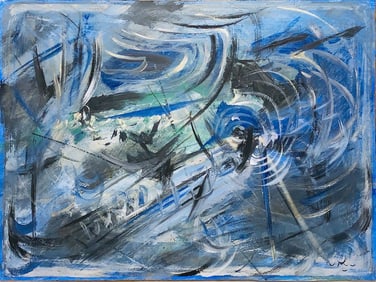 Roberto Matta, Oil on board.