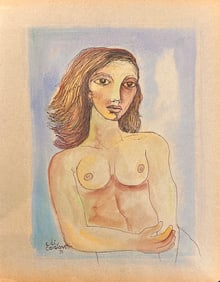 Emiliano Di Cavalcanti, Gouache and ink on paper.