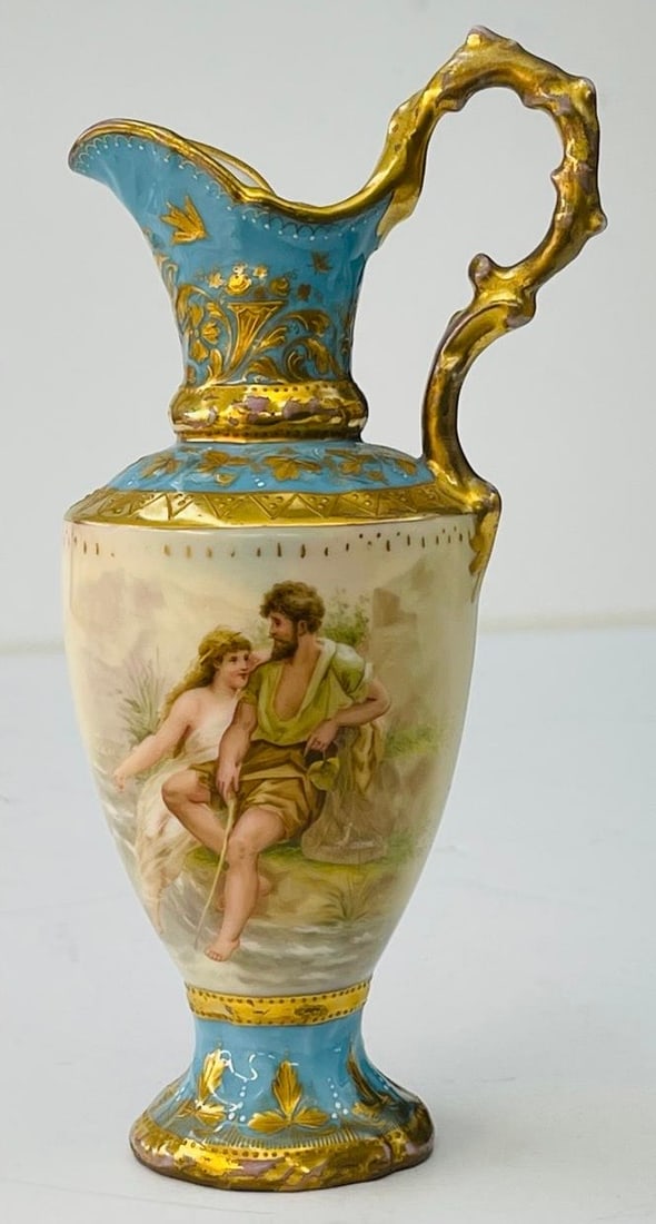 19th C. Royal Vienna Porcelain Pitcher. (1 of 3)