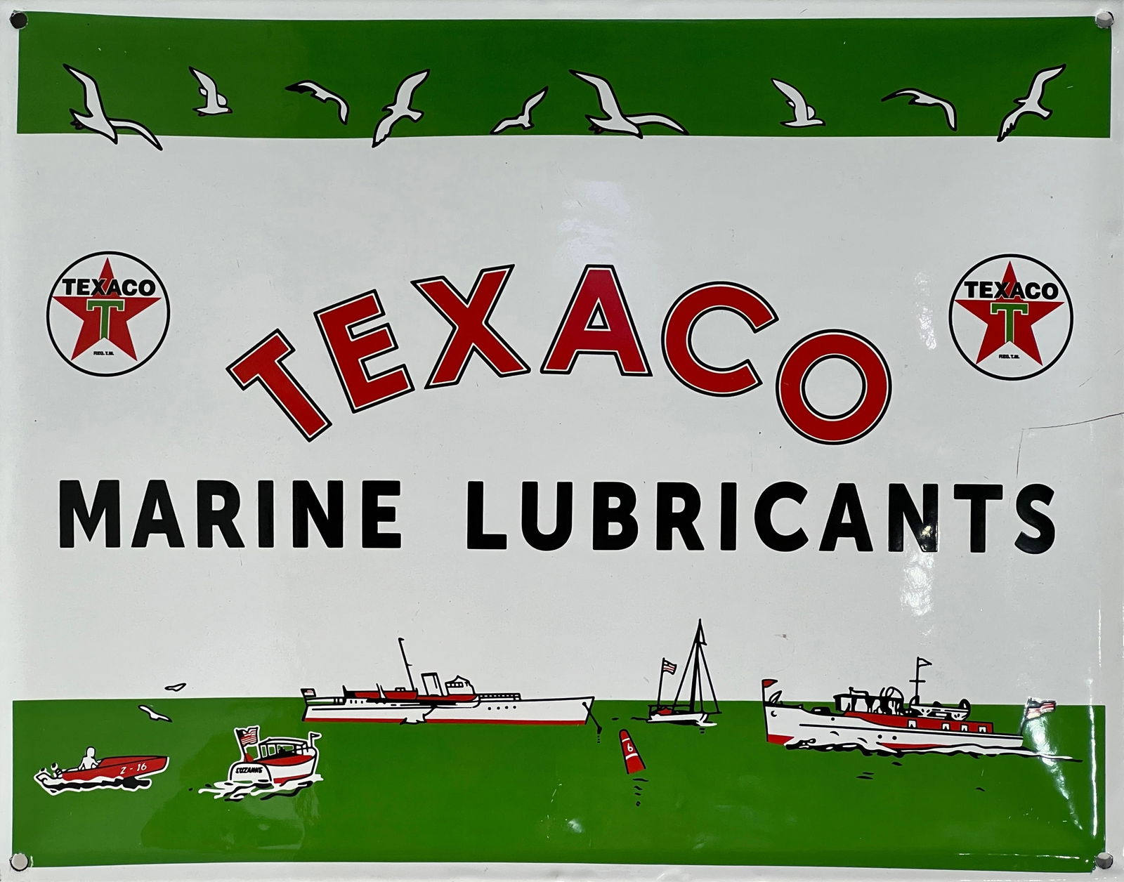 Vintage Style Texaco Marine Enamel / Porcelain Advertisement Sign. (1 of 2)