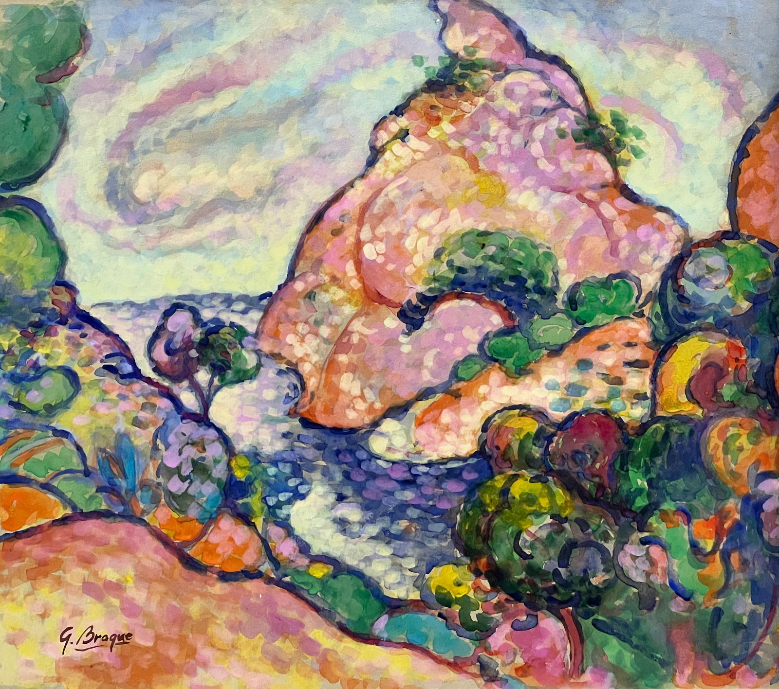 Georges Braque, Watercolor on paper. (1 of 2)