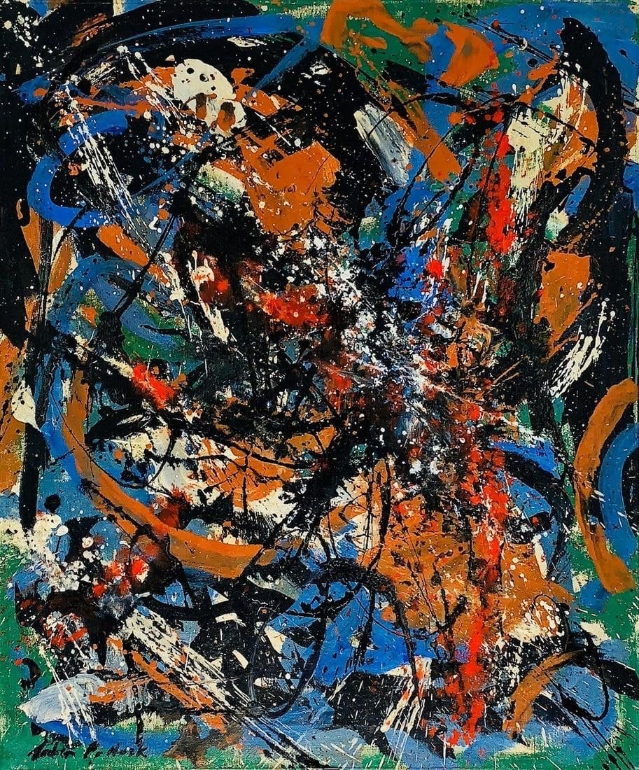 Jackson Pollock, Oil on canvas. (1 of 2)