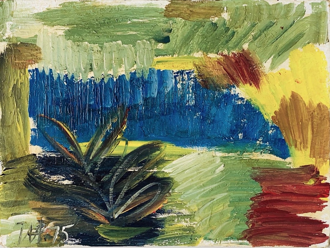 Ivon Hitchens, Oil on canvas board.: Attrib. Ivon Hitchens (1893-1979) Title: Untitled (Landscape), Medium: Oil on canvas board, Size: 9" H x 12" W inches, Date: 1975.This lot is accompanied by a COA (Certificate of Attribution) and is n