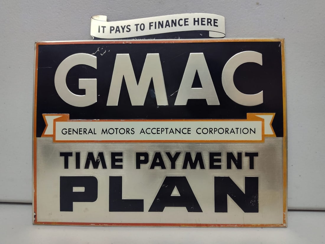 Embossed Tin General Motors GMAC Financing  Advertising Sign. (1 of 5)