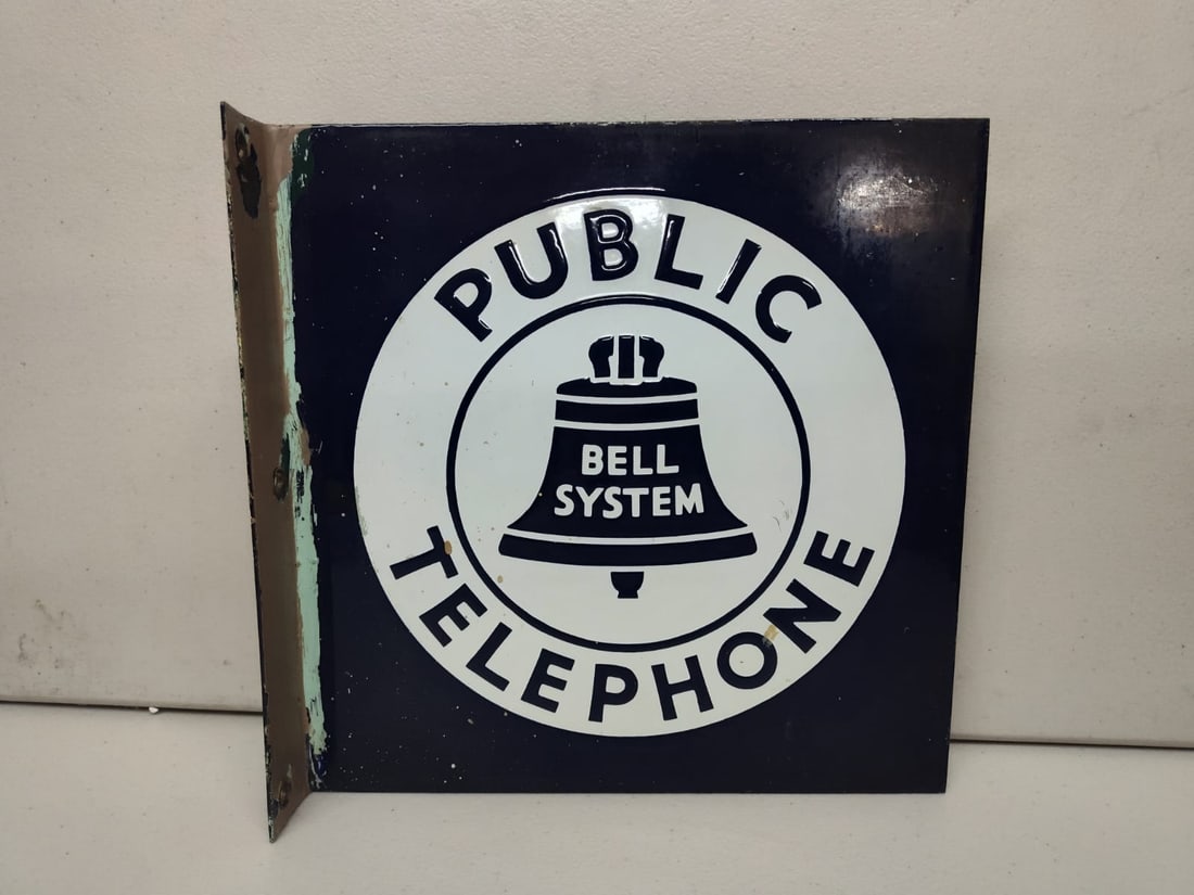 Porcelain Public Telephone Flange Sign. (1 of 7)