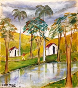 Victor Manuel, Watercolor on cardboard.