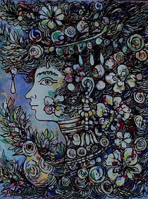 Rene Portocarrero, Gouache on heavy paper.