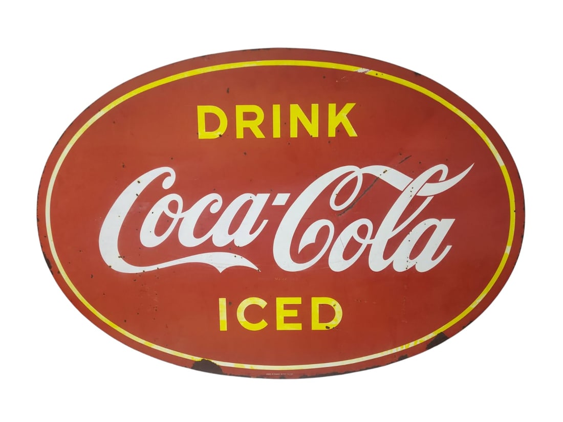 Vintage Drink Coca Cola Advertising Metal Painted Sign. (1 of 3)
