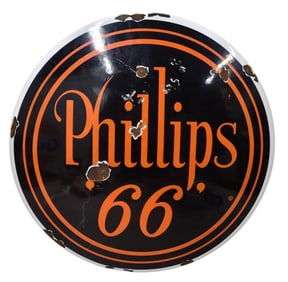 Porcelain Phillps 66 Button Style Advertising Sign.