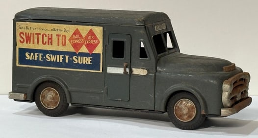 Vintage Tin Japanese Friction Dodge Delivery Truck Toy.