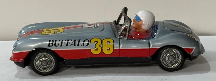 Vintage Japanese Tin Toy Buffalo #36 Friction Race Car.