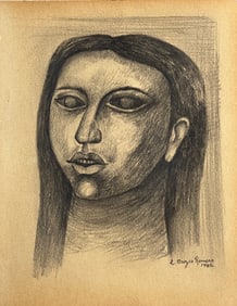 Carlos Orozco Romero, Charcoal on paper.