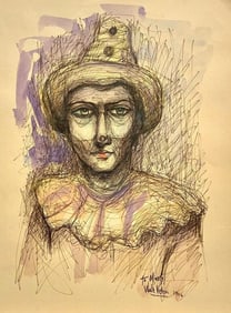 Walt Kuhn, Ink and gouache on paper.