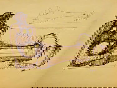 Henry Moore, Ink on paper.