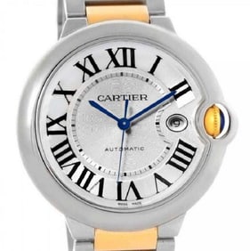 Cartier Ballon Bleu Steel Yellow Gold Automatic Mens.