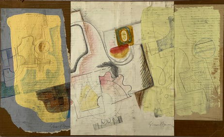 Stuart Davis, Mixed media (Collage) on paper and cardboard.