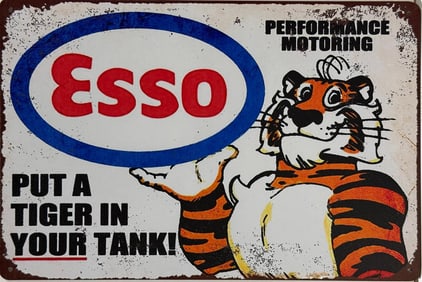 Vintage Style Tin Esso Advertising Sign.