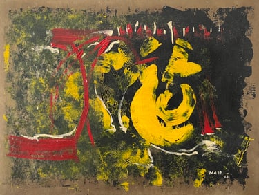 Manabu Mabe, Acrylic on cardboard.
