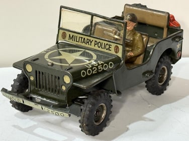 US Zone Germany Arnold US Military Jeep Tin Wind Up Toy.