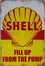 Tin Shell Advertising Sign.
