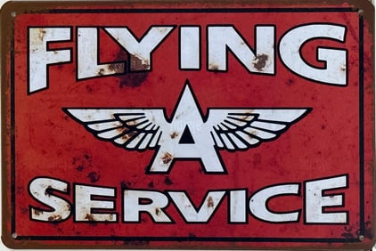 Tin Flying service Advertising Sign.